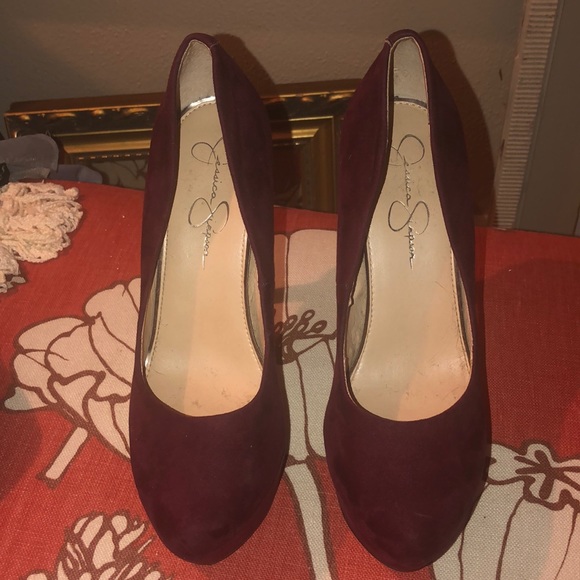 Jessica Simpson burgundy/wine stilettos - Picture 1 of 3